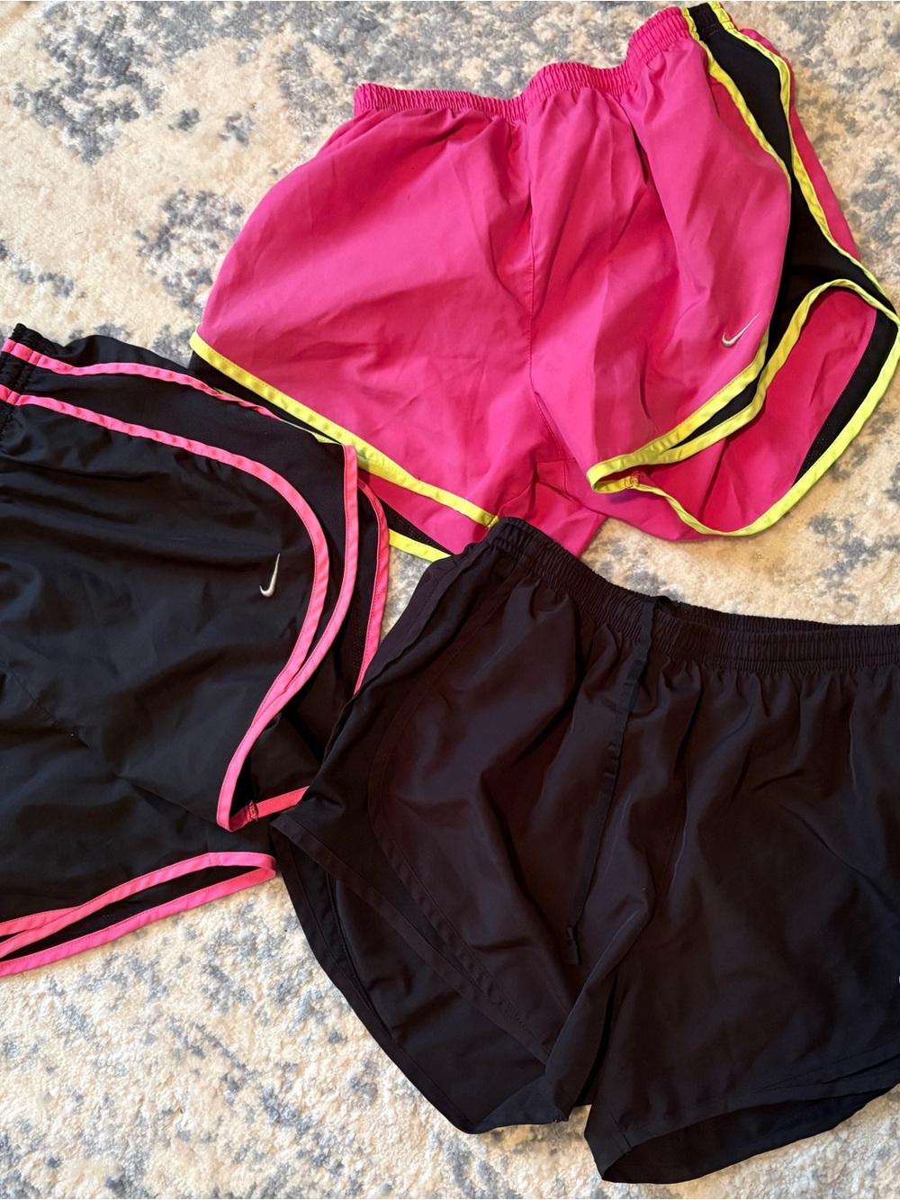 Nike Womens running athletic shorts. Bundle of 3